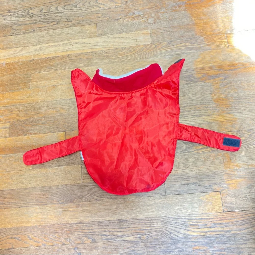 Merry Christmas Red and White Soft  Dog Jacket with Velcro Strap Closure Lined